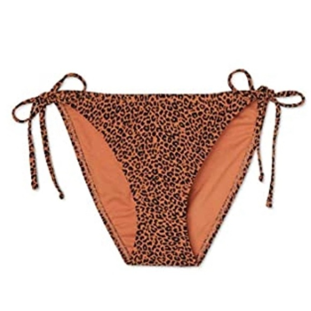 NWT Xhilaration Juniors Ribbed String Hipster Bikini Bottom Animal Print